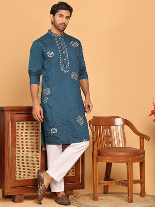 Men's Sequins Embroidered Kurta With Pyjama