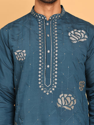 Men's Sequins Embroidered Kurta With Pyjama