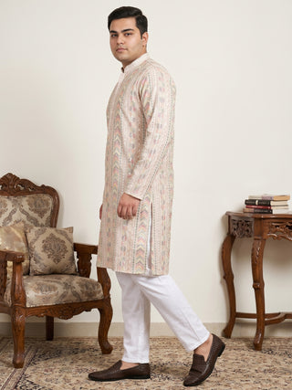Embroidered and Sequins Kurta Pyjama Set for Men