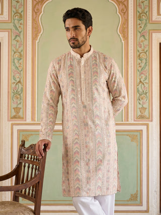 Embroidered and Sequins Kurta Pyjama Set for Men