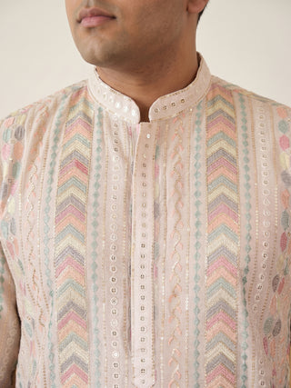 Embroidered and Sequins Kurta Pyjama Set for Men