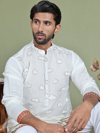 Embroidered and Sequins Kurta Set