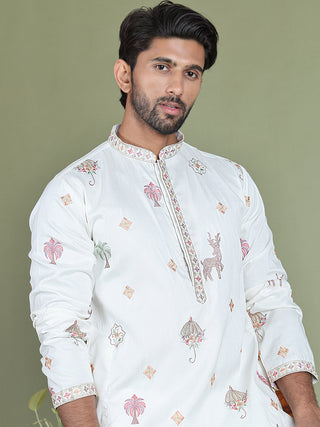 Floral Embroidered and Sequins Kurta Set