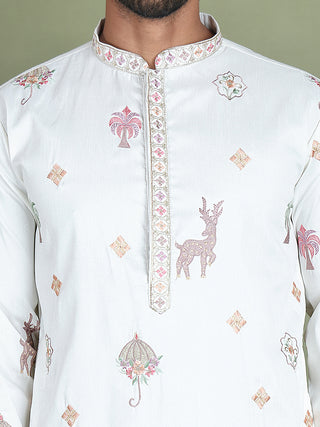 Floral Embroidered and Sequins Kurta Set