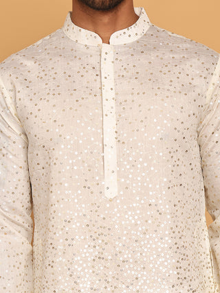 Embroidered and Sequins Silk Blend Kurta Pyjama Set