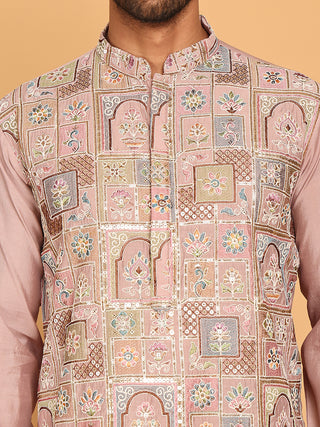 Embroidered Straight Kurta Set For Men