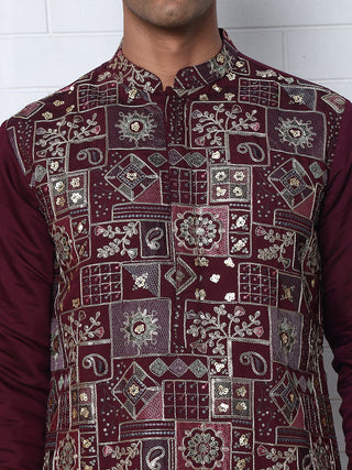 Embroidered Straight Kurta Set For Men