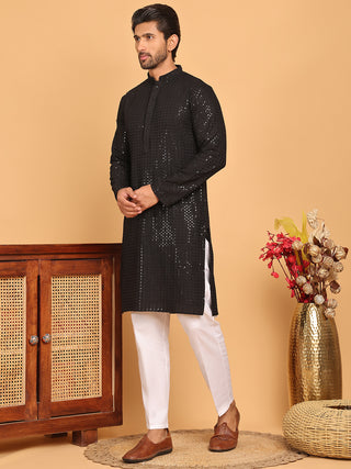 Embroidered & Sequence Kurta Pyjama for Men