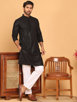 Embroidered & Sequence Kurta Pyjama for Men