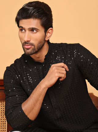 Embroidered & Sequence Kurta Pyjama for Men