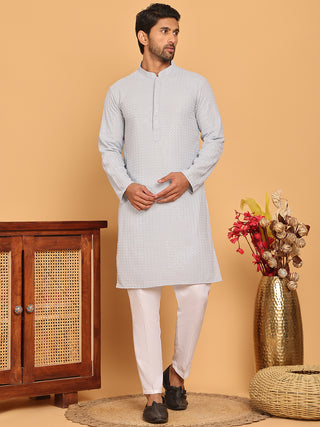 Embroidered & Sequence Kurta Pyjama for Men