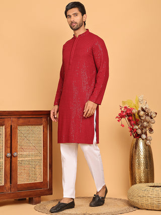 Embroidered & Sequence Kurta Pyjama for Men