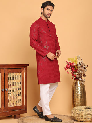 Embroidered & Sequence Kurta Pyjama for Men