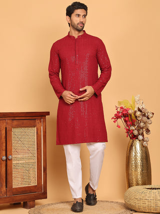 Embroidered & Sequence Kurta Pyjama for Men