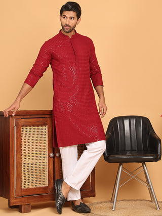 Embroidered & Sequence Kurta Pyjama for Men