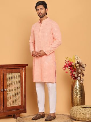 Embroidered & Sequence Kurta Pyjama for Men