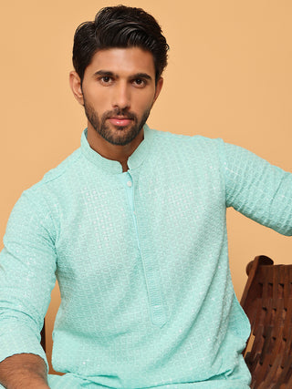 Embroidered & Sequence Kurta Pyjama for Men