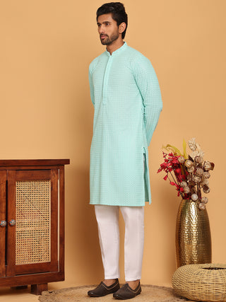Embroidered & Sequence Kurta Pyjama for Men
