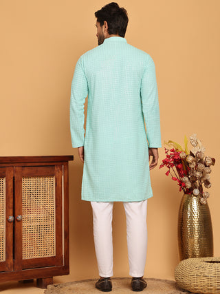 Embroidered & Sequence Kurta Pyjama for Men