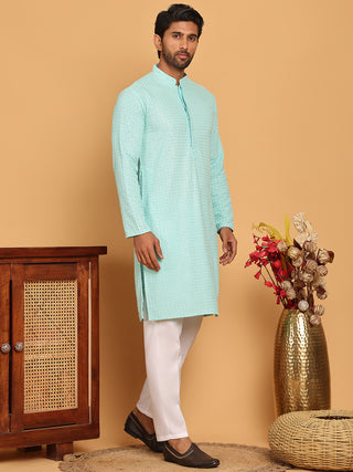 Embroidered & Sequence Kurta Pyjama for Men