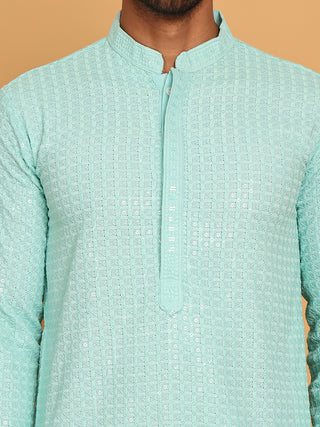 Embroidered & Sequence Kurta Pyjama for Men