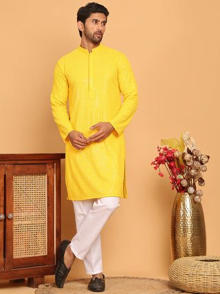 Embroidered & Sequence Kurta Pyjama for Men