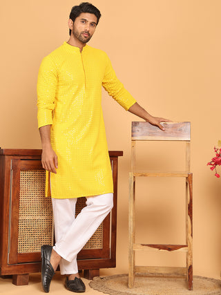 Embroidered & Sequence Kurta Pyjama for Men