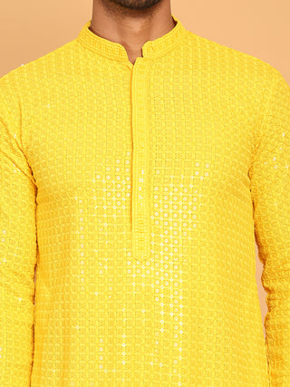 Embroidered & Sequence Kurta Pyjama for Men