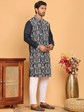 Embroidered Straight Kurta Set For Men