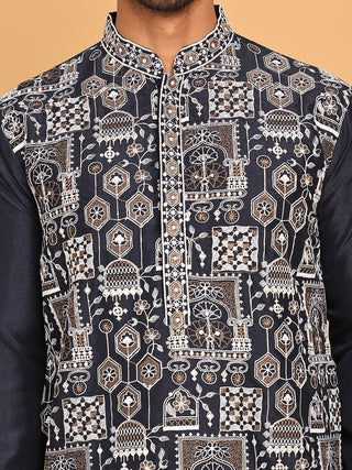 Embroidered Straight Kurta Set For Men