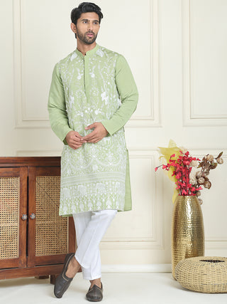 Embroidered Straight Kurta Pyjama Set