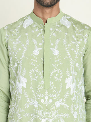 Embroidered Straight Kurta Pyjama Set