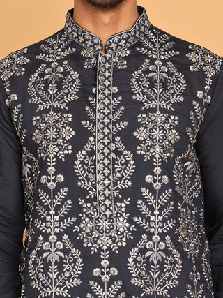 Embroidered Straight Kurta Pyjama Set For Men