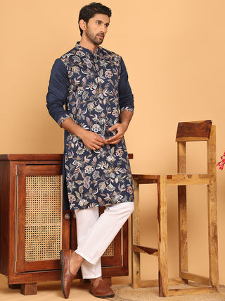 Embroidered Straight Kurta Set For Men