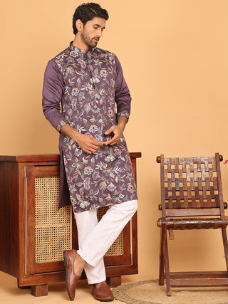 Embroidered Straight Kurta Set For Men