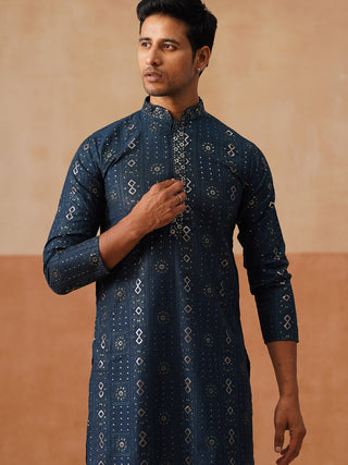 Men's Sequins Embroidered Kurta With Pyjama