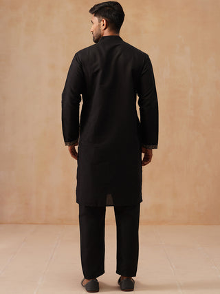 Embroidered Straight Kurta Set For Men