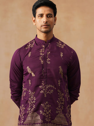 Embroidered Straight Kurta For Men