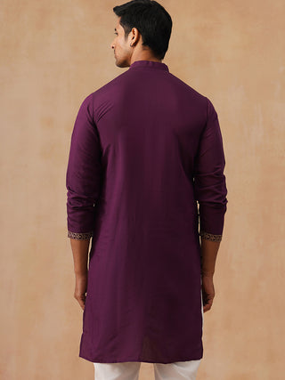 Embroidered Straight Kurta For Men