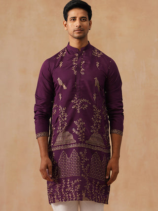 Embroidered Straight Kurta For Men