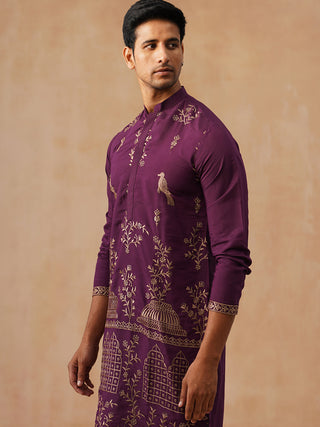 Embroidered Straight Kurta For Men