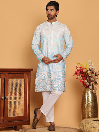 Embroidered, Ombre Design Kurta with Pyjamas