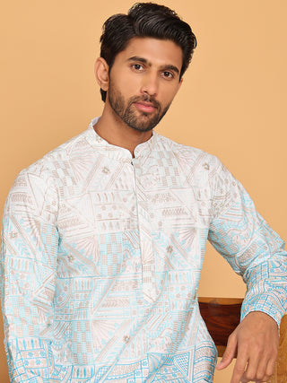 Embroidered, Ombre Design Kurta with Pyjamas