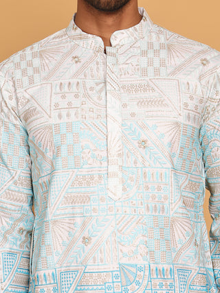 Embroidered, Ombre Design Kurta with Pyjamas