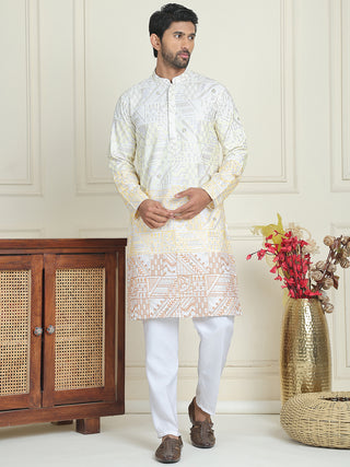 Embroidered, Ombre Design Kurta with Pyjamas