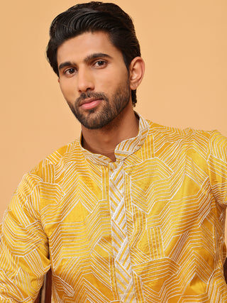 Embroidered straight Kurta with Pyjamas