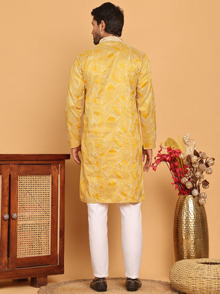 Embroidered straight Kurta with Pyjamas