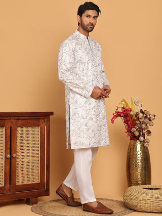 Embroidered & Sequins straight Kurta with Pyjamas