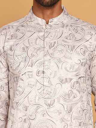 Embroidered & Sequins straight Kurta with Pyjamas