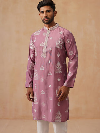 Embroidered Silk Blend Kurta Pyjama Set